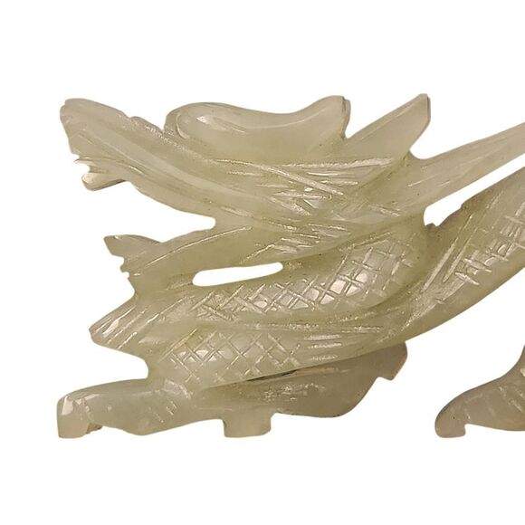 Vintage Jade Jadeite Dragon 5 in Long Green Decorative Figurine Chinese Celadon - Picture 7 of 11